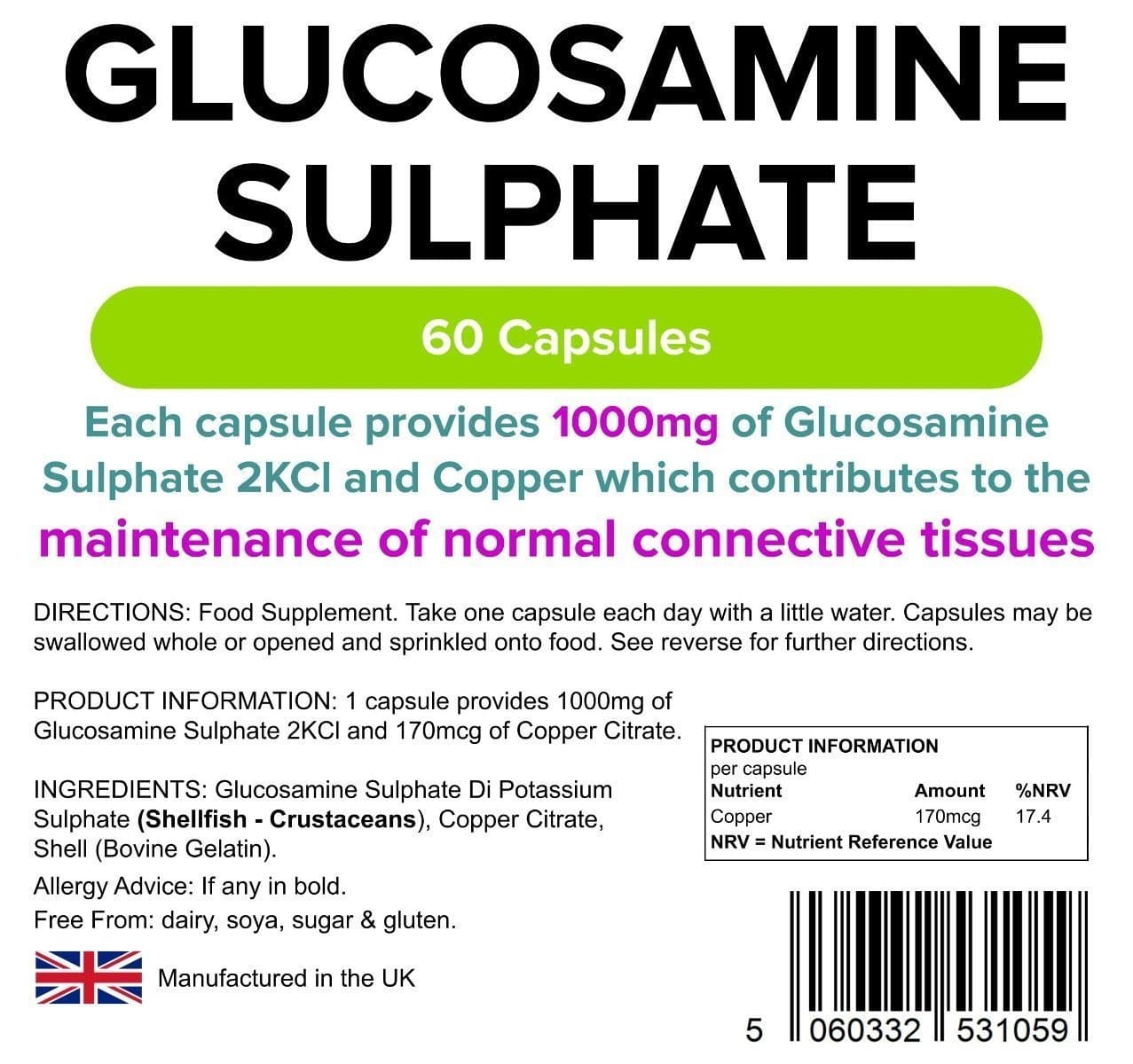 NT GLUCOSAMINE CP 1000MG 60 RRL