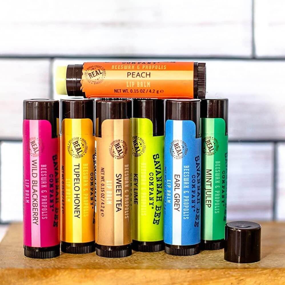 SAVANNAH BEE LIP BALM,BEESWAX,PEACH