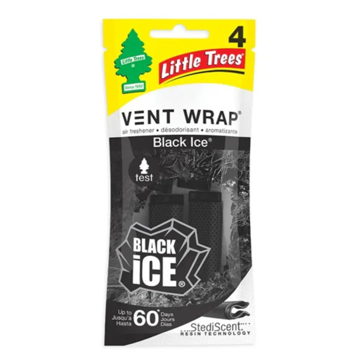 Little Trees Black Ice Vent Wraps, 4 count