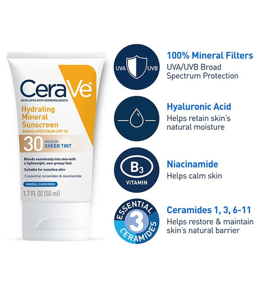 CERAVE SUNSCREEN SPF30 TINT1.7Z