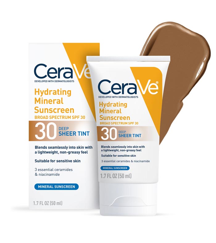 Cerave Sunscreen Hydrating Mineral Spf#30 Deep Tint 1.7oz
