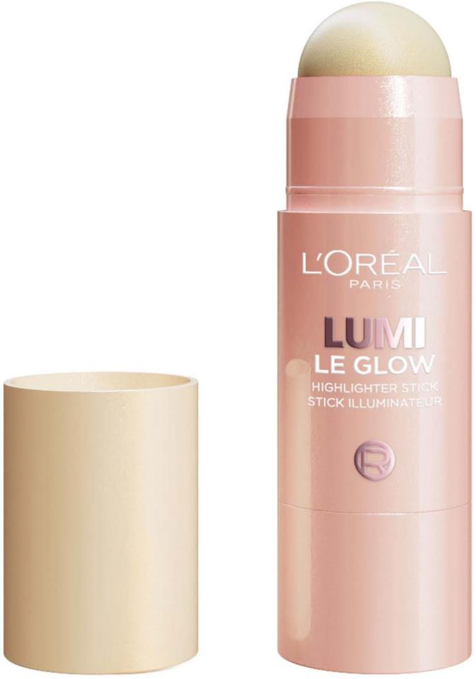 L'ORÉAL PARIS Lumi Le Glass Highlighter Stick, 635 Glowy Golden Couture, 0.17 oz