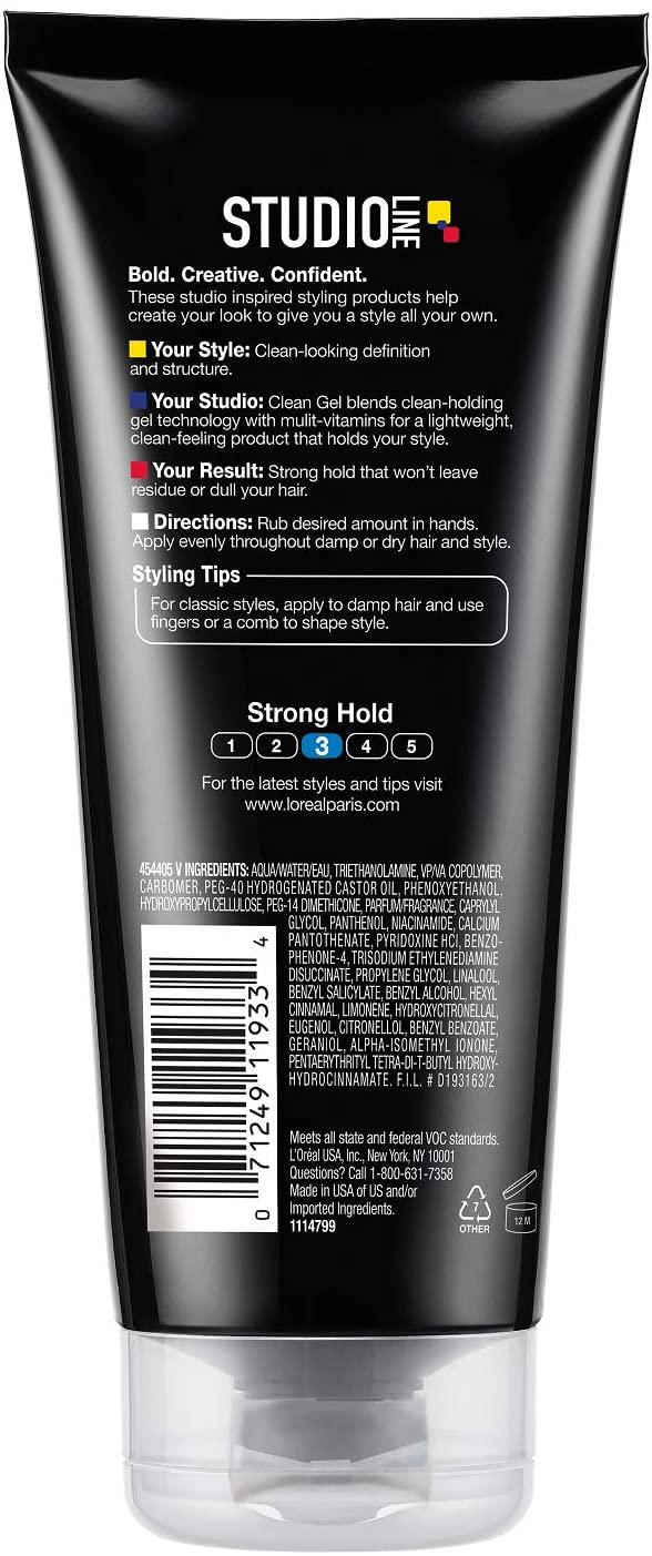 L'ORÉAL PARIS Studio Line Clear Minded Clean Gel - Strong Hold, 6.8 fl. oz.