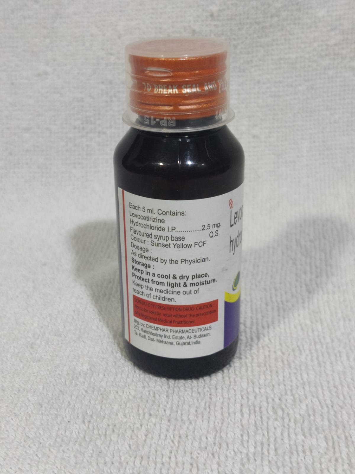 LEVOCETIRIZINE SL 2.5MG/5ML 148ML