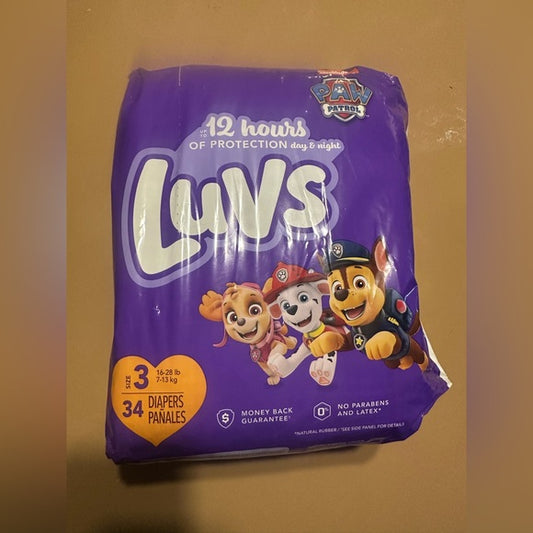 Luvs Diapers Size 3 Paw Patrol 34 Count