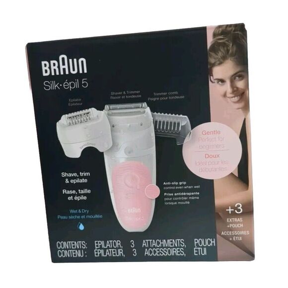 Braun Epilator Silk Epil 5 + 3 Attachments And Pouch