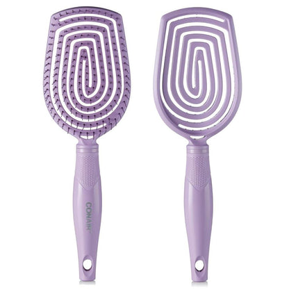 CONAIR Scalp Care Flexi Head Paddle Detangling Hair Brush - Purple