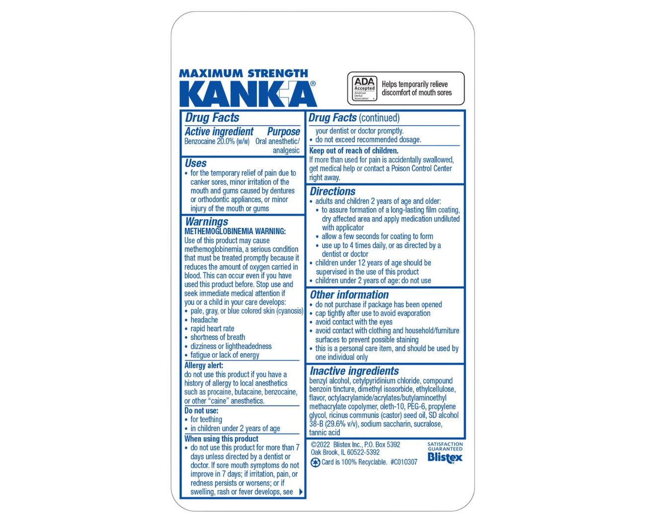 Kank-A Mouth Pain Liquid 0.33oz Maximum Strength