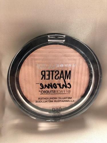 MAYBELLINE New York Facestudio Master Chrome Metallic Highlighter Makeup, 050 Molten Rose Gold, 0.24 oz