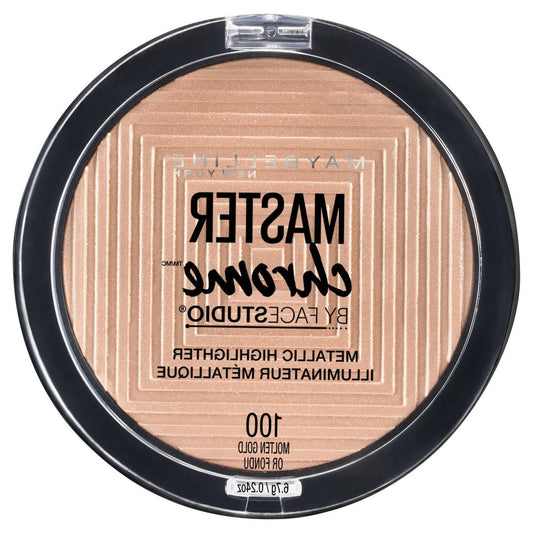 MAYBELLINE New York Facestudio Master Chrome Metallic Highlighter Makeup, 050 Molten Rose Gold, 0.24 oz