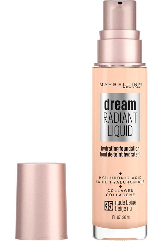 Maybelline Dream Radiant Liquid Medium Coverage Hydrating Foundation, Creamy Natural, 1 fl. oz.