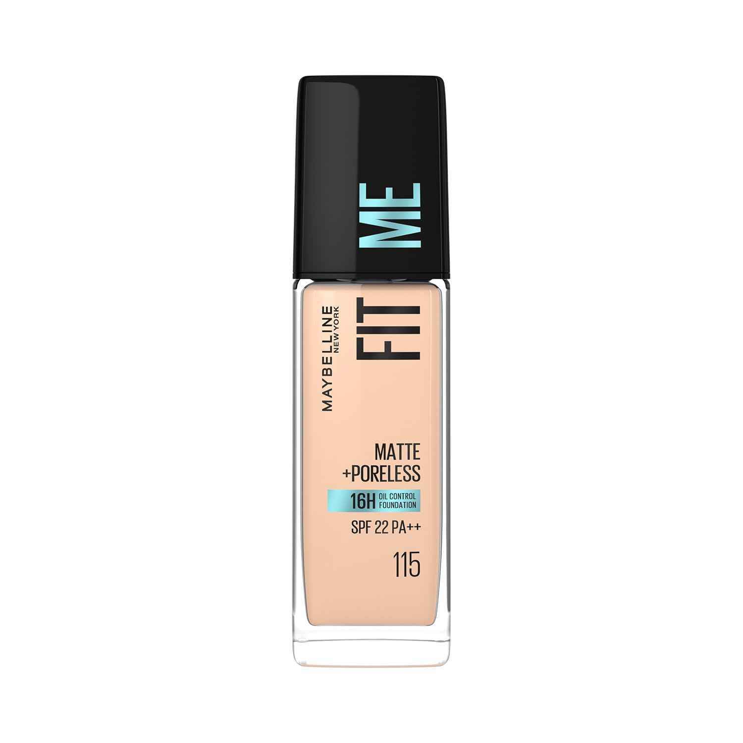 MAYBELLINE New York Fit Me Matte + Poreless Foundation Makeup, 115 Ivory, 1 oz