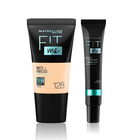 MAYBELLINE New York Fit Me Matte + Poreless Foundation Makeup, 128 Warm Nude, 1 oz