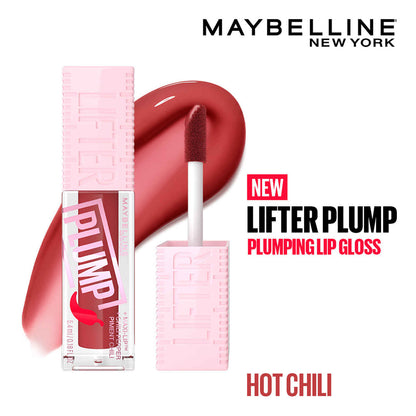 MAYBELLINE New York Lifter Plump Lip Plumping Gloss Makeup, 006 Hot Cili, 0.18 oz
