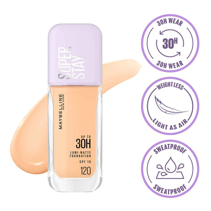 MAYBELLINE New York Super Stay Lumi-Matte Foundation Makeup, 400, 1 oz