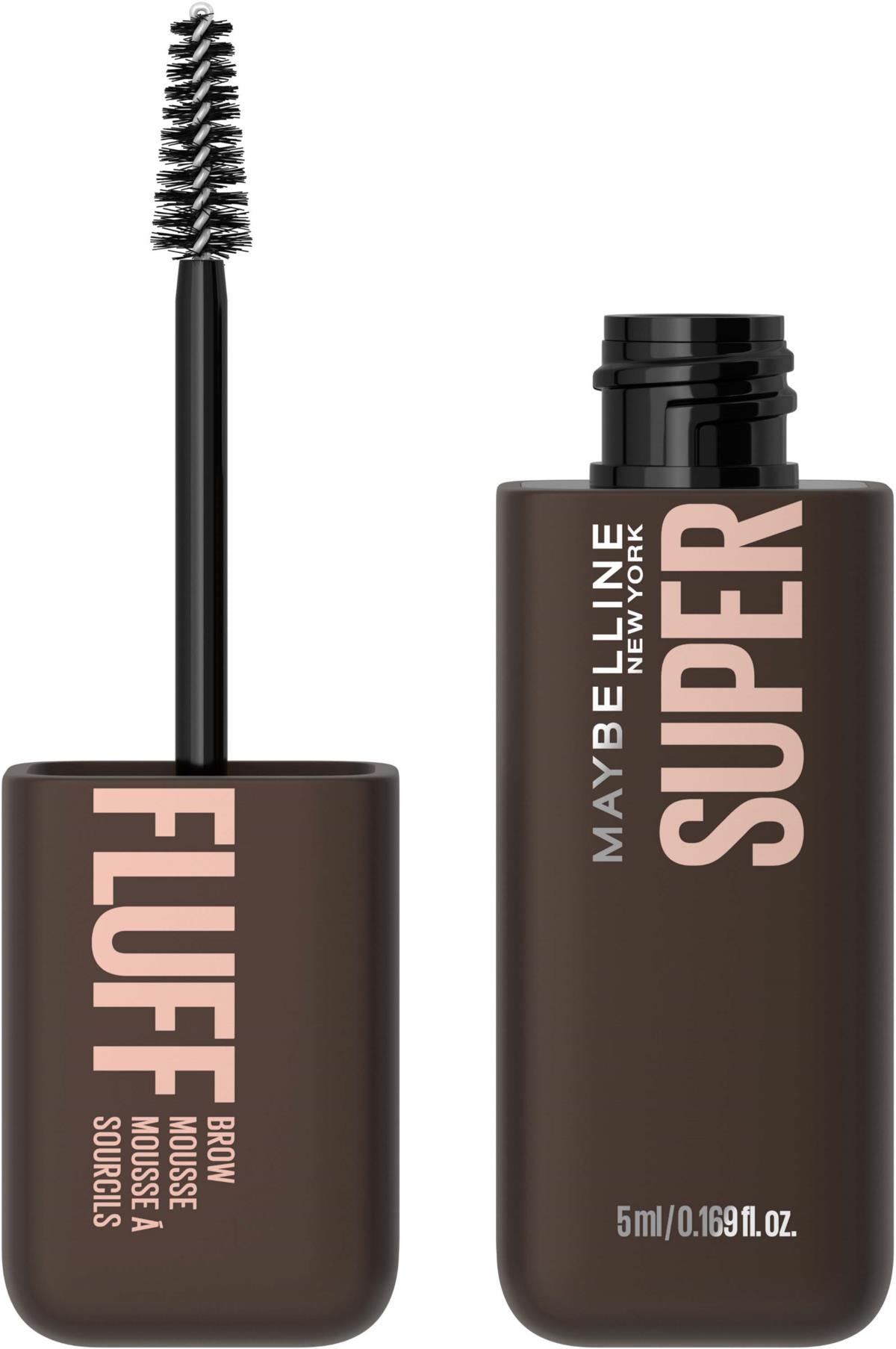 MAYBELLINE New York Superfluff Brow Mousse, 262 Black Brown, 0.17 oz