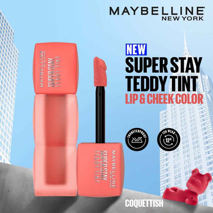 MAYBELLINE New York Super Stay Teddy Tint Liquid Lip Tint, Wild at Heart, 0.17 oz
