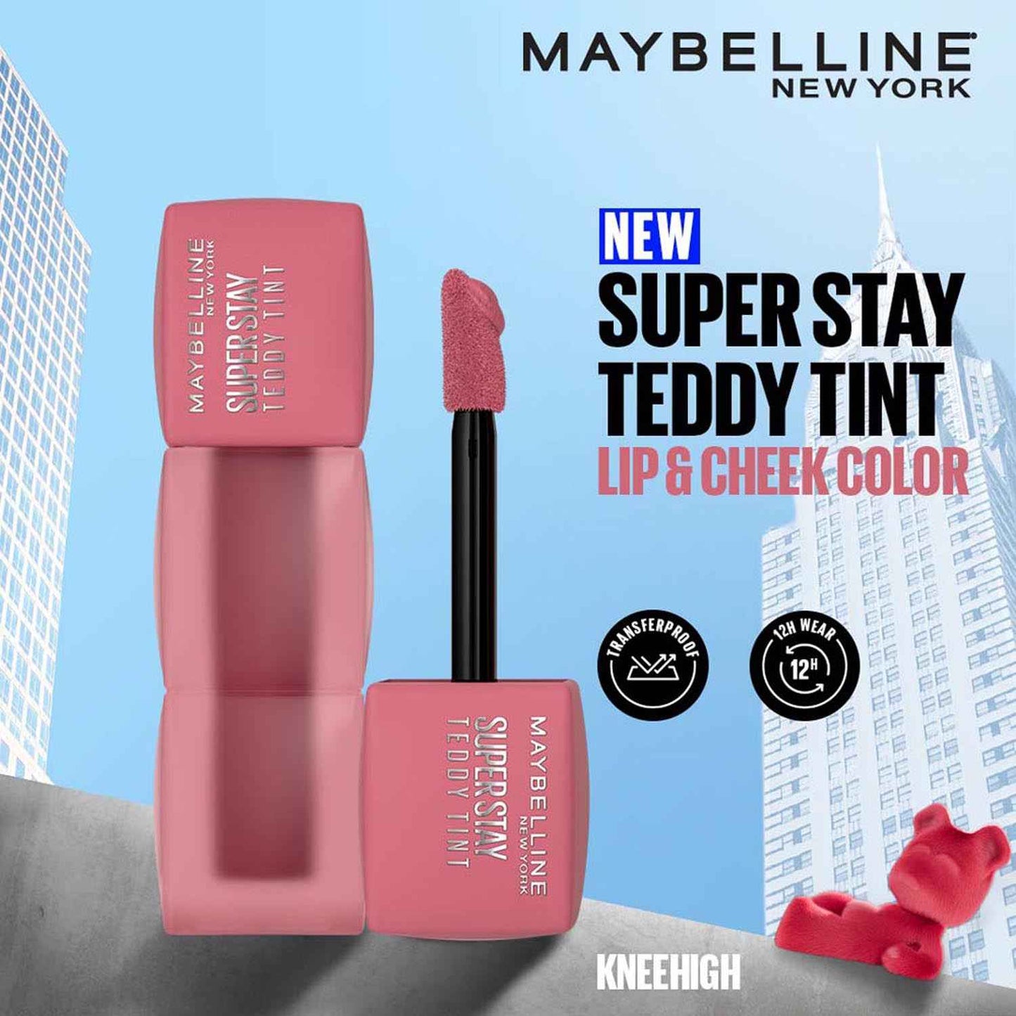 MAYBELLINE New York Super Stay Teddy Tint Liquid Lip Tint, Petalcore, 0.17 oz