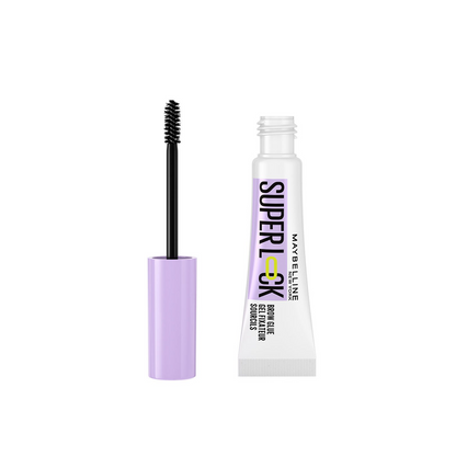 MAYBELLINE New York Super Lock Brow Glue Clear & Tinted Eyebrow Gel, Medium Brown, 0.23 oz