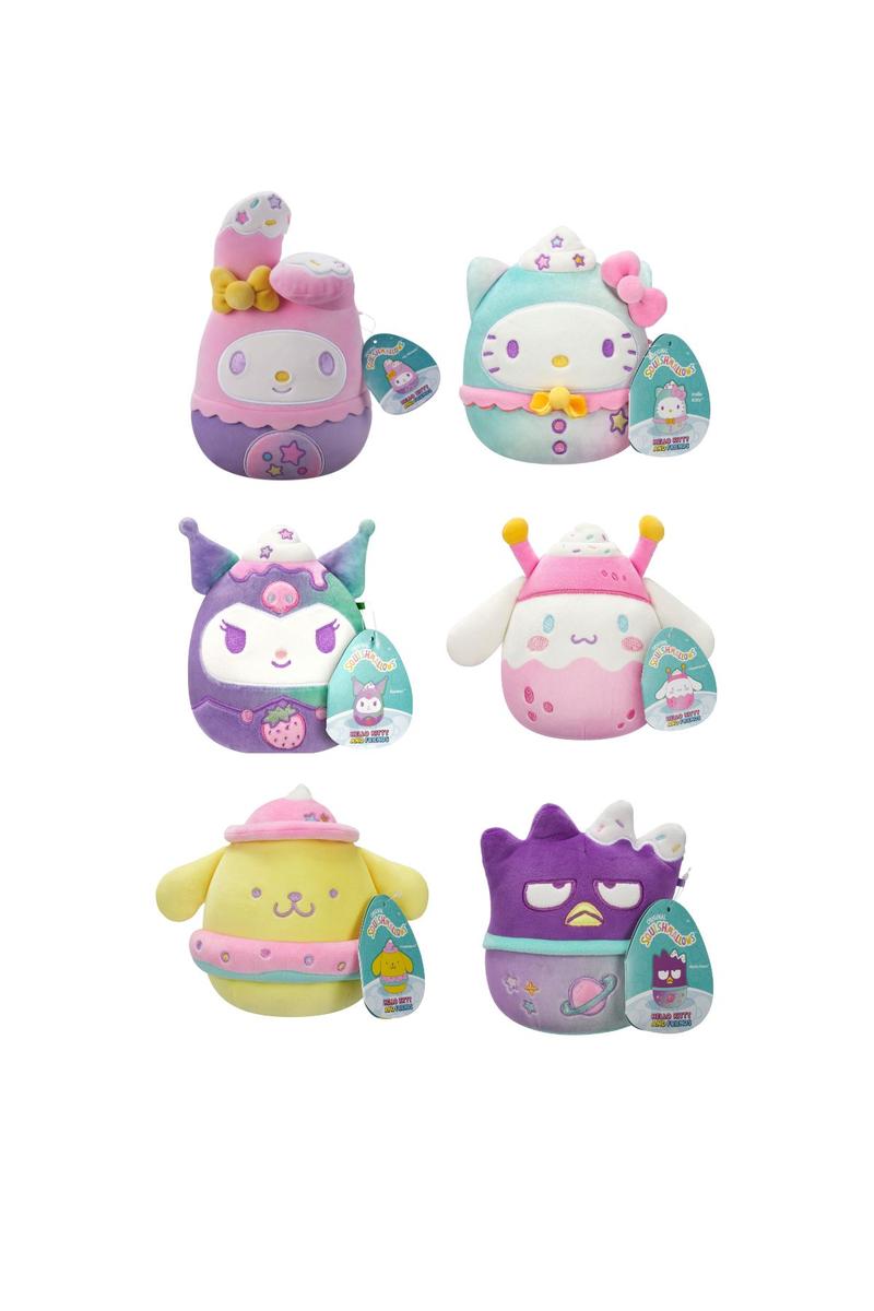 License 2 Play Squishmallows 3.5 Inch Hello Kitty and Friends Food Truck Clip On Plush, Assorted