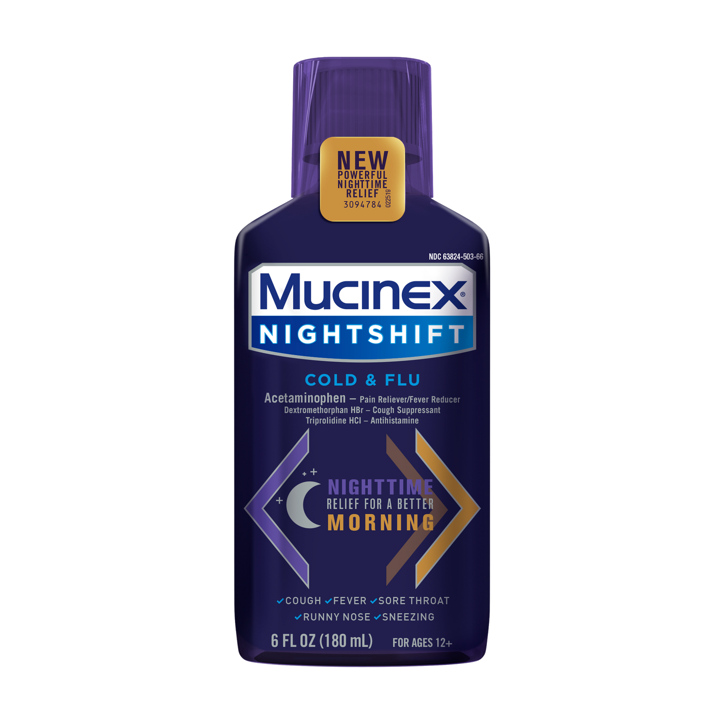 MUCINEX NIGHTSHIFT C/F LQ 180ML
