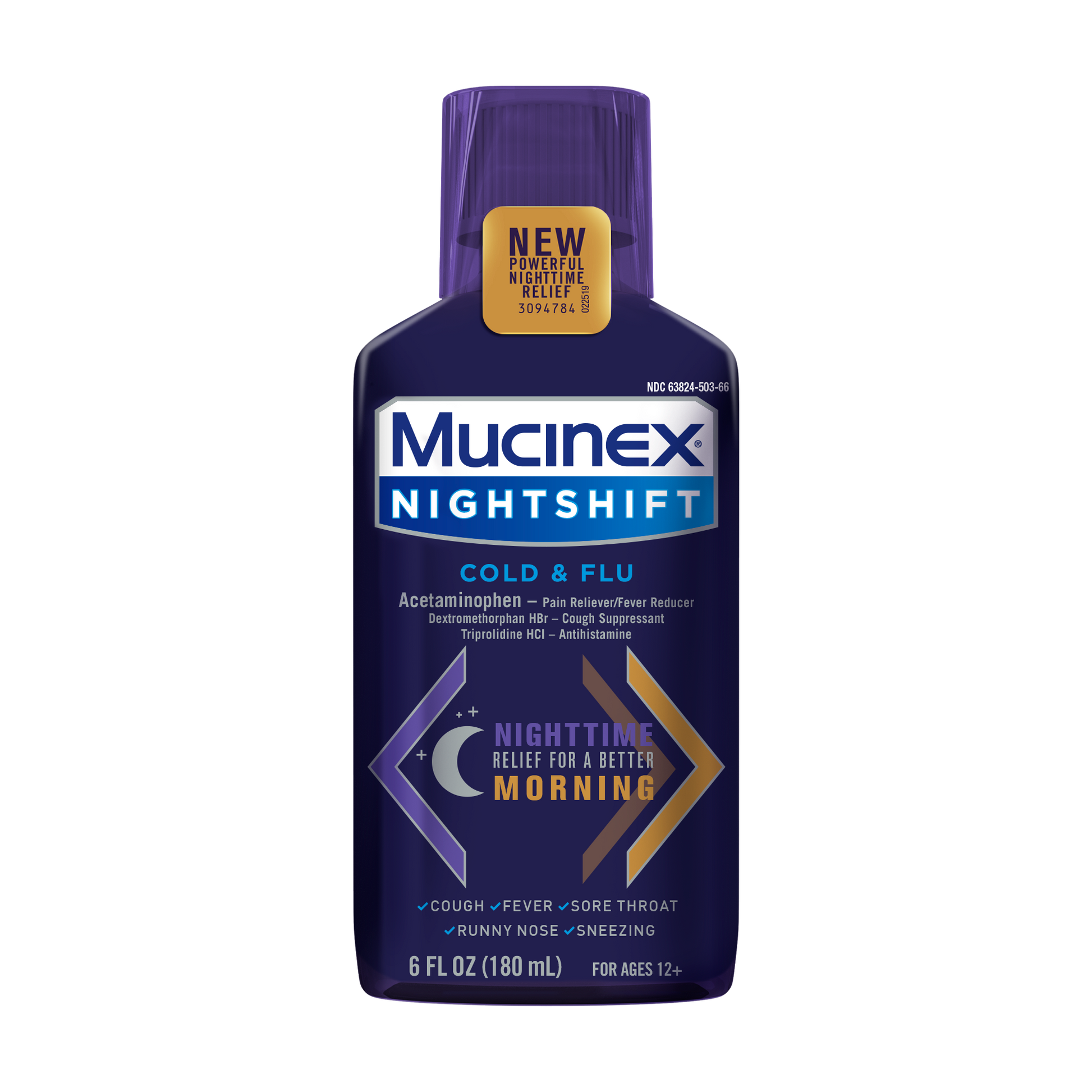 MUCINEX NIGHTSHIFT C/F LQ 180ML
