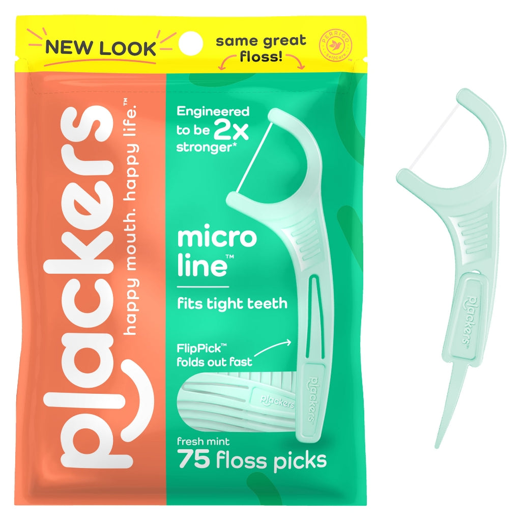 Plackers Micro Line Floss Picks Fresh Mint 75 Count
