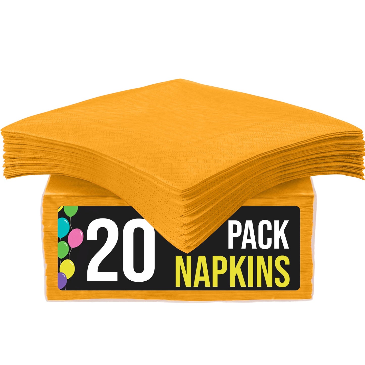 Unique Solid Square Party Napkins - Neon Yellow, 20 count