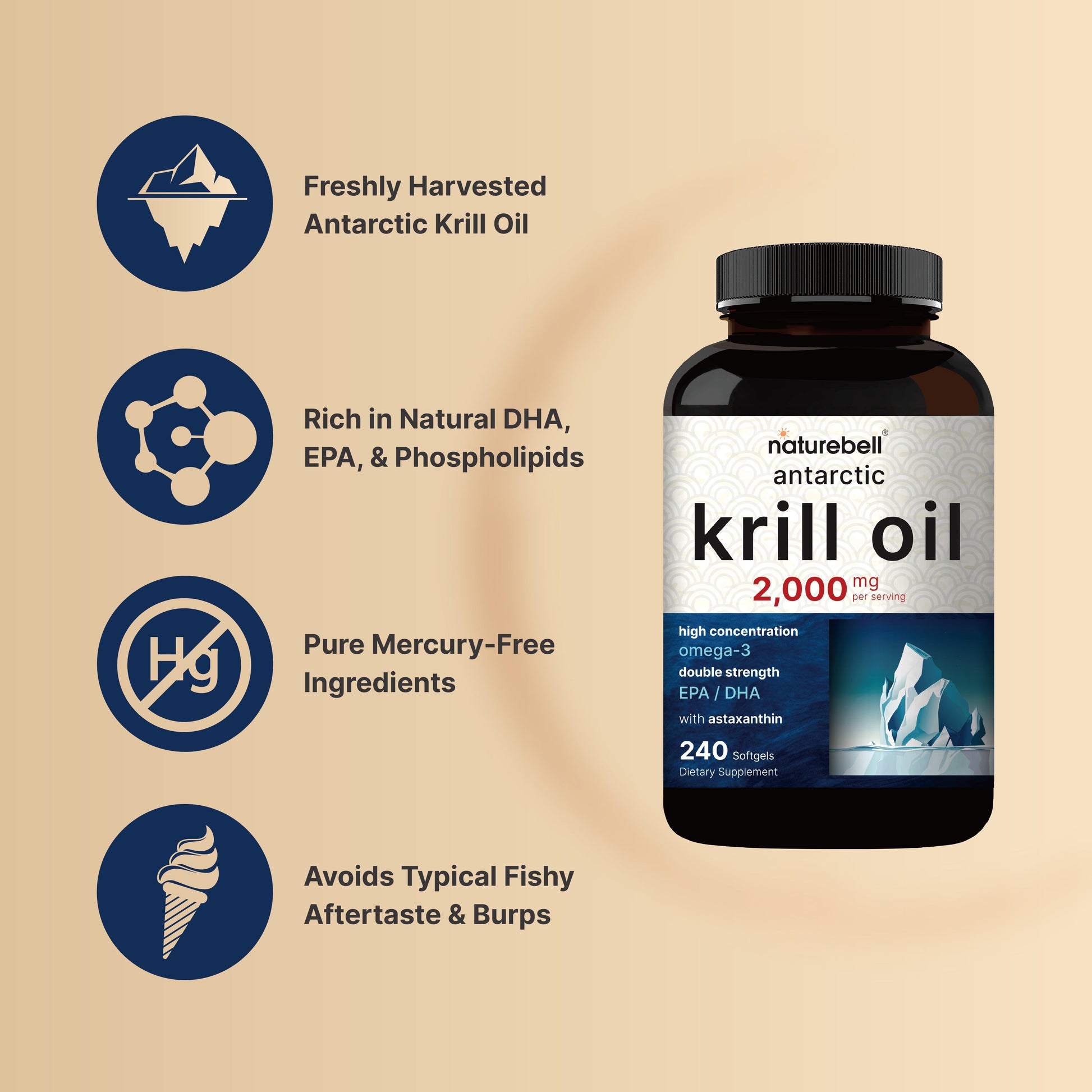 KRILL OIL 2000MG SGEL 60CT NAT TRU