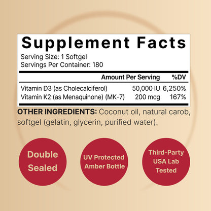 VITAMIN D3-VIT K2 1250-200 MCG SGC 50