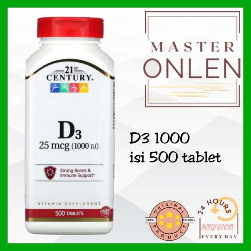 VIT D3+CALC 25MCG 1000IU TAB 500CT 21ST