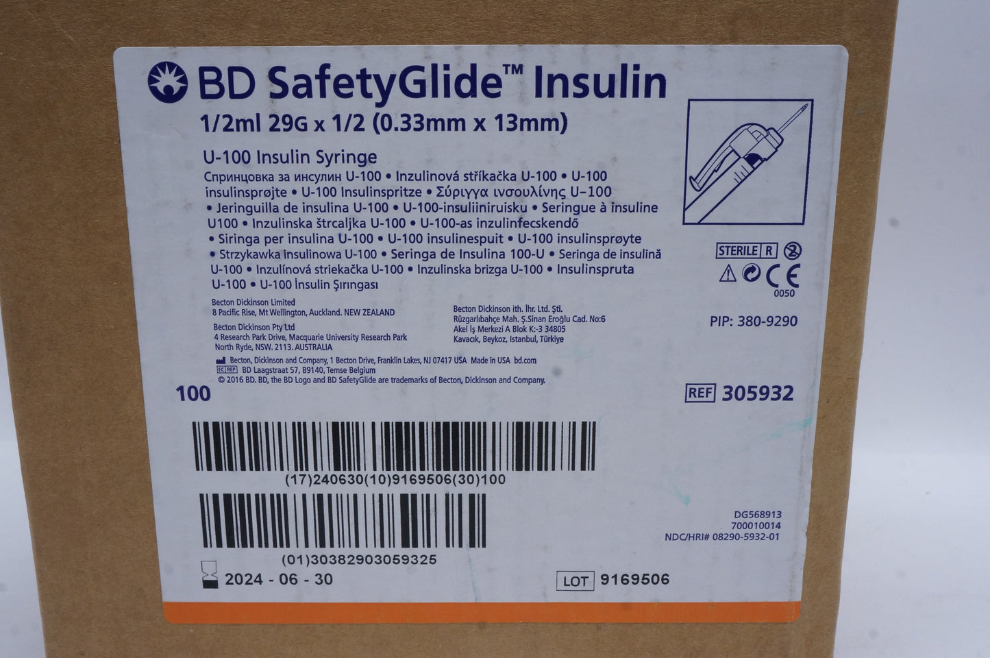 INSULIN MONO E100 29X1/2 SYG 100X1 ML