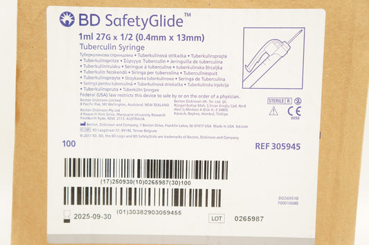 BD SAFTGLD TB SY 27G 1ML 100 305945