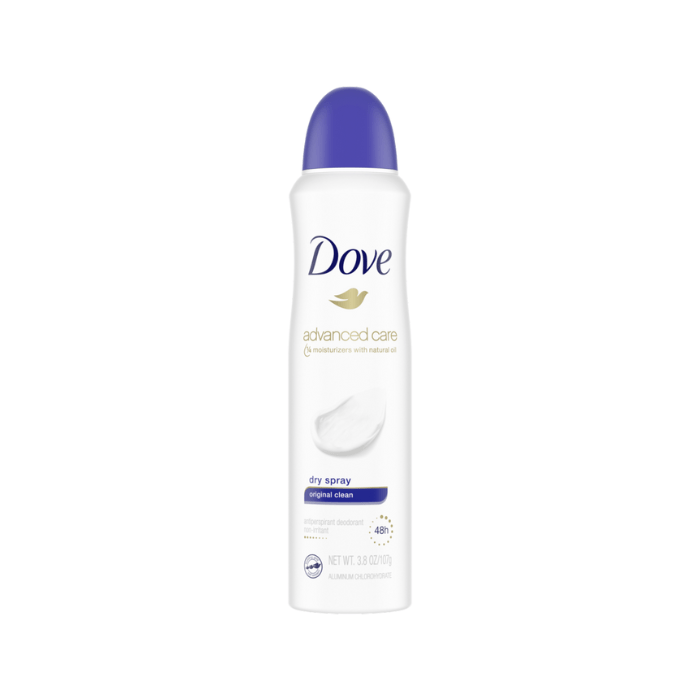 Dove Deodorant 3.8oz Dry Spray Original Clean