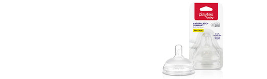 Playtex Baby NaturaLatch Silicone Baby Bottle Nipples Medium Flow, 2 pack
