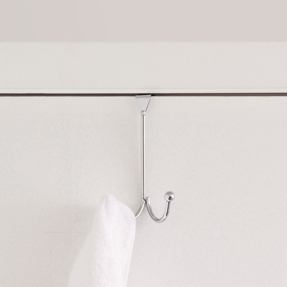 Home Basics Over the Door Double Hook - Chrome