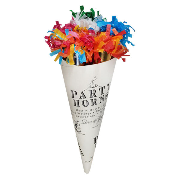 Unique Party! Multicolored Fancy Horns, 6 count