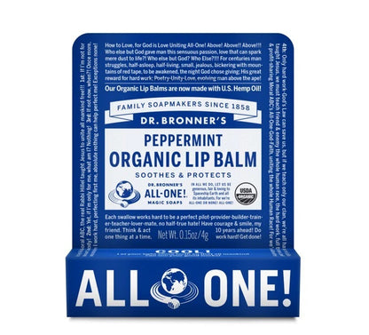 Dr. Bronners Organic Lip Balm Peppermint 0.15oz (12in)