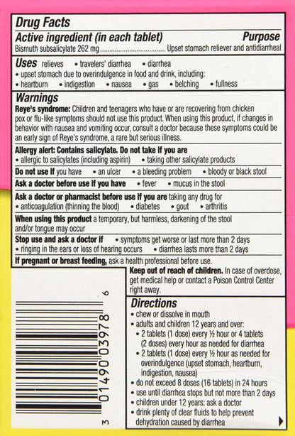 Pepto Bismol To-Go Chewable Tablets - Cherry, 12 count