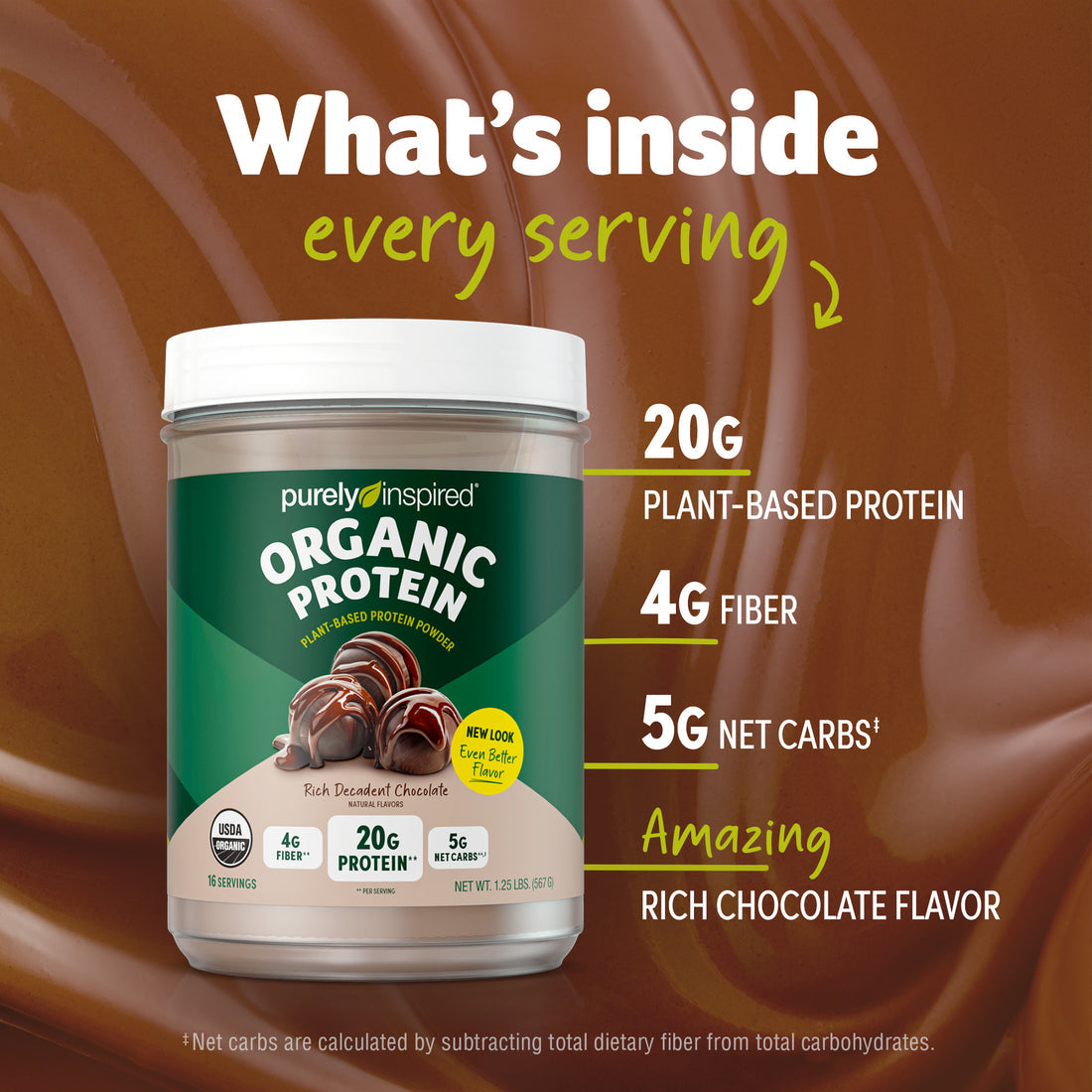 PI ORGANIC PROTEIN PW 680GM CHOC