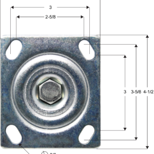 ONE RIGID POLY CASTER 6INX2IN 2 CT DS