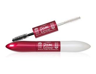 L'ORÉAL PARIS Double Extend Beauty Tubes Lengthening Mascara and Basecoat, 570 Black, 0.33 fl oz