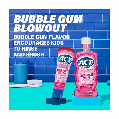 Act Kids Fluoride Rinse Bubble Gum Blowout 16.9oz
