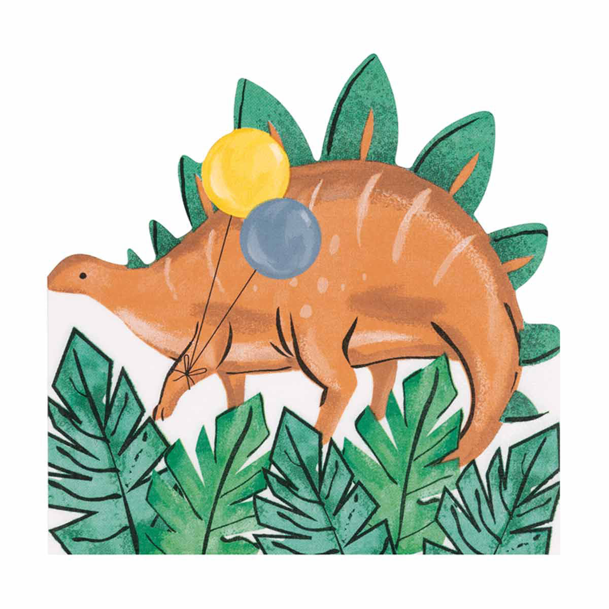 Blue & Green Dinosaur 6.5"x6.5" Luncheon Napkins, 16 count