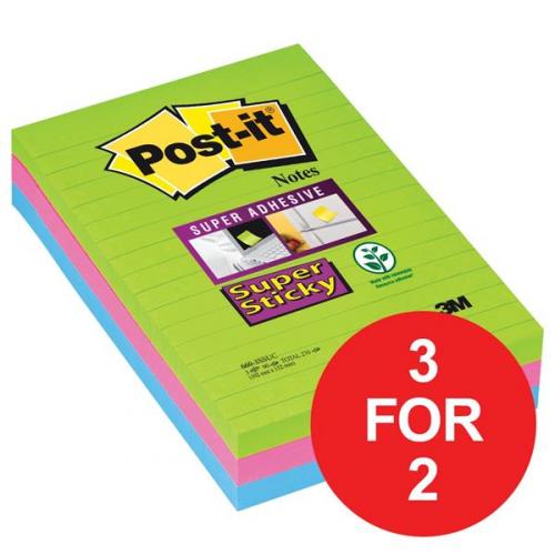 POST IT SUPSTIK JEWEL 3x3 3PK