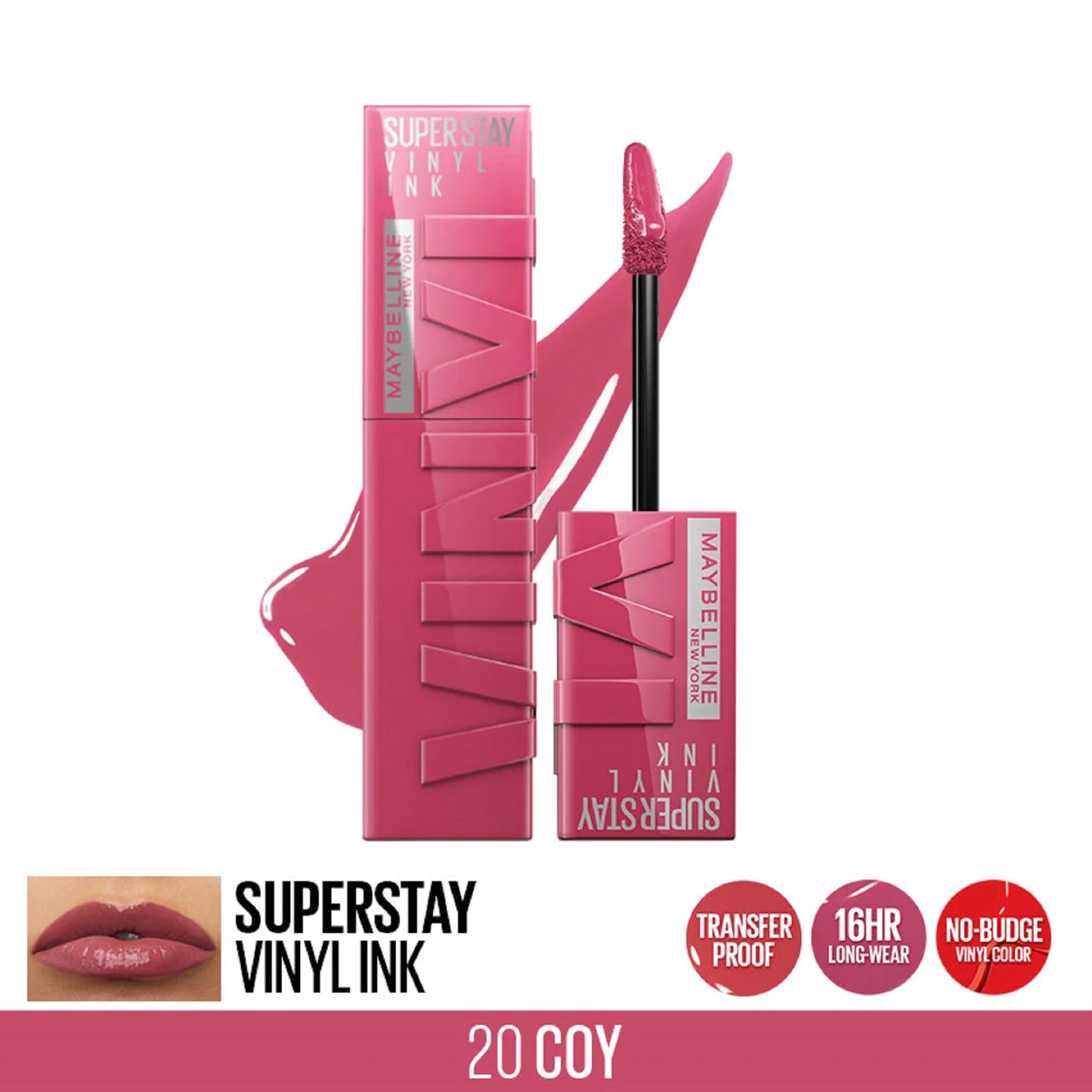 MAYBELLINE New York Super Stay Vinyl Ink Longwear Liquid Lipcolor, 105 Golden, 0.14 oz