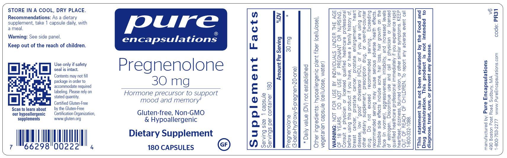PREGNENOLONE 30 MG