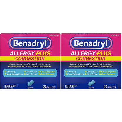 BENADRYL ALLERGY PLUS CNG ULTRATAB 24CT