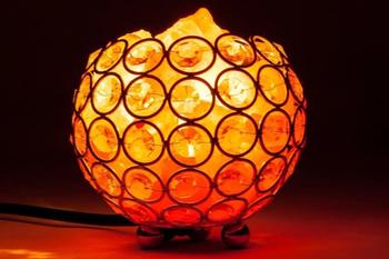SALT BOWL LAMP W/STONES