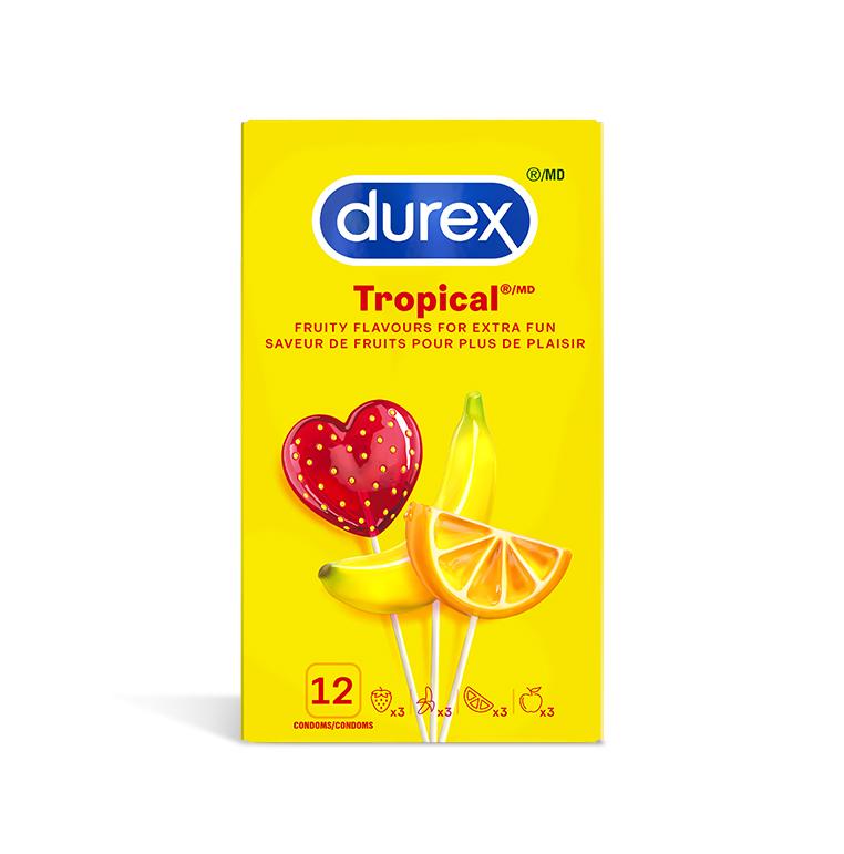 DUREX TROPICAL FLAVORS ASST CONDOM 12CT